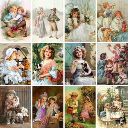 Full Square 5D Diamond Painting Child Portrait Home Decor Diy Diamond Embroidery Mosaic Girl Kid Cross Stitch Kits Wall Stickers