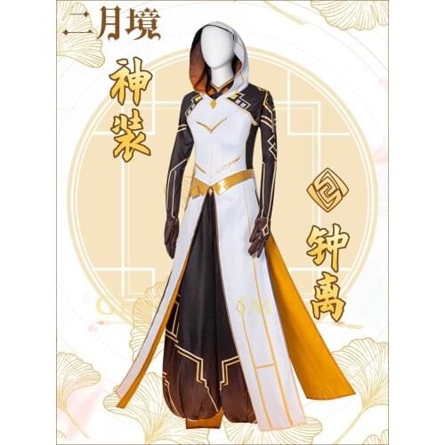 Hot Game Genshin Impact Zhongli New Fashion Cosplay Costume Custom-made Sizes XS-XL 2021 New