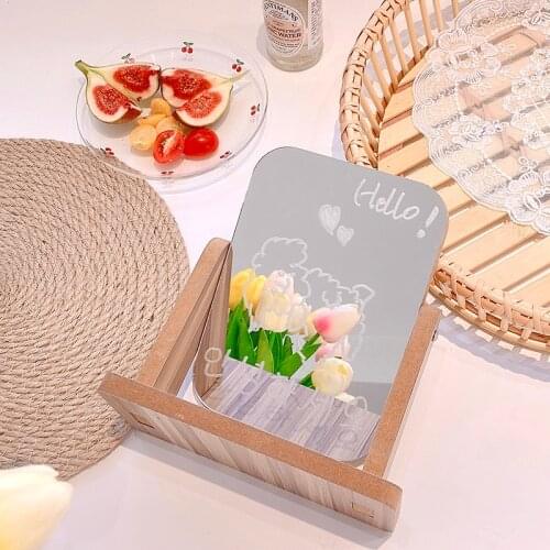 Portable Makeup Mirror Wood Stand Table Cosmetic Desktop Makeup Mirror Beauty Dressing Mirror Women Makeup Tools