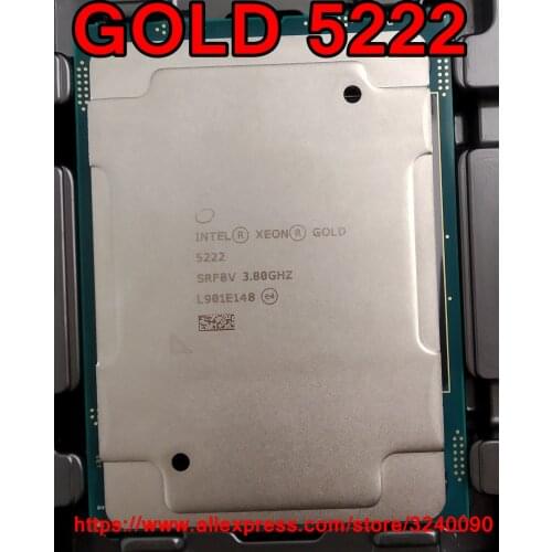 Intel Xeon GOLD 5222 SRF8V Gold5222 Processor 16.5M Cache 3.80GHz 4-cores 105W LGA3647 CPU free shipping
