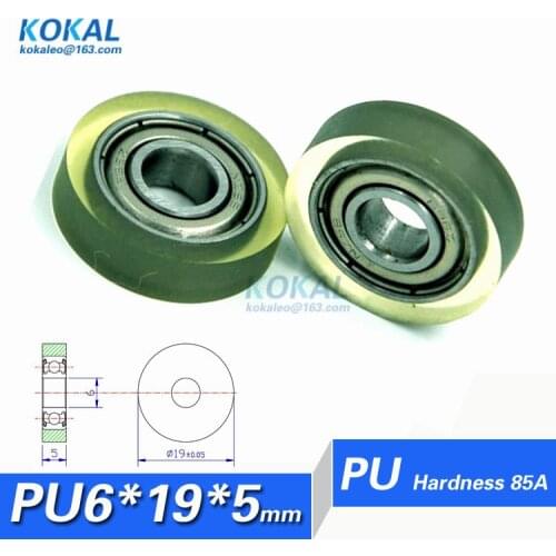 [PU0619-5]Free shipping 10PCS Polyurethane PU 696RS ball bearing currency count machine Pulley Wheel