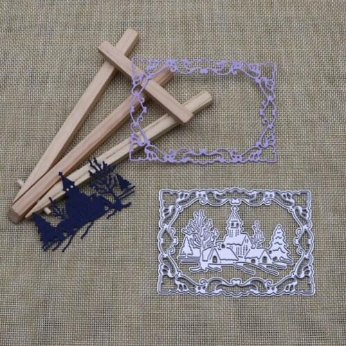 Castle Frame Lace Rectangle Metal Cutting Dies for DIY Scrapbooking Album Paper Cards Decorative Crafts Embossing Die Cuts