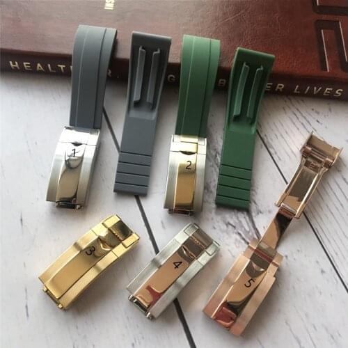 20mm Nature Silicone Rubber Watchband High Quality Watch Strap Special for Role Submariner Daytona GMT OYSTERFLEX Watch