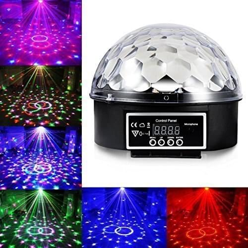 6 LED Color Changing Disco Dj Stage Lighting LED RGB Crystal Magic Ball Effect Light DMX Light KTV Party Stage Light Projector