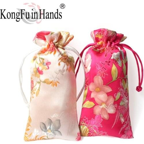 Storage Bag Portable Vintage Flower Pattern Classical Drawstring Pocket High Quality Candy Lipstick Packaging Pouch Jewelry Bags