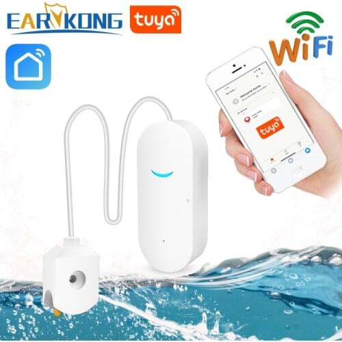 EARYKONG WiFi smart Tuya Water Leakage Sensor Tuya Water Alarm Compatible With Tuyasmart / Smart Life APP Easy Installation