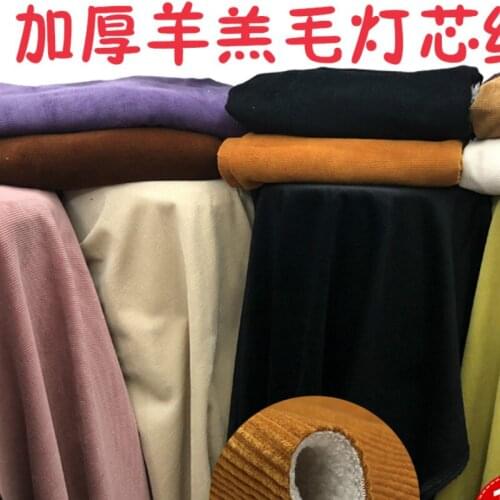 Winter cotton corduroy composite lambs wool fabrics with thick cotton-padded jacket coat to keep warm cloth