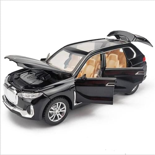 1: 32 Simulation X7 Alloy Car Model 6 Door SUV Sound and Light Return Force Boy Birthday Christmas New Year Gift Black