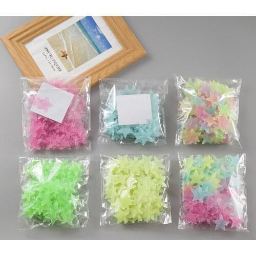 10packs 3D Stars Glow In Dark Luminous Fluorescent Plastic Wall Sticker Home Decor Decal Wallpaper Decorative Special Festivel