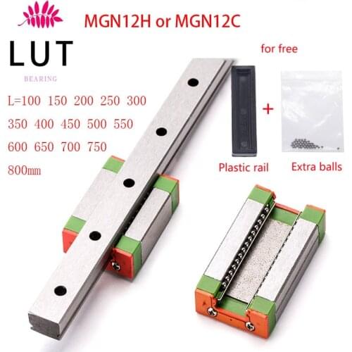 12mm Linear Guide MGN12H MGN12C MGN MGN7H MGN9H MGN15C L=100 200 300 350 400 450 500 550 600 700mm linear rail way Long linear
