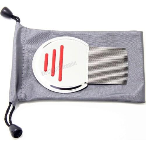 3pc Red Get down to Nitty gritty Lice Comb Nit Free Kids Hair Rid Headlice stainless steel Metal Teeth remove nit brush with bag