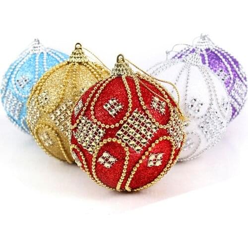3pcs/lot Christmas balls Synthetic diamond beads Chain upscale foam balls Christmas decorations Home Wedding Hanging Supplies