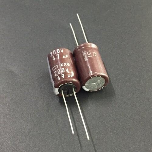 5pcs/50pcs 47uF 200V NCC KXG Series 12.5x20mm Long Life High reliability 200V47uF Aluminum Electrolytic Capacitor