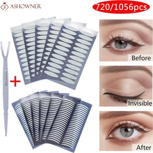 720/1056PC Invisible Double Eyelid Tape Sticker Self-Adhesive Transparent Eyelid Stickers Waterproof Fiber Stickers for eyelid