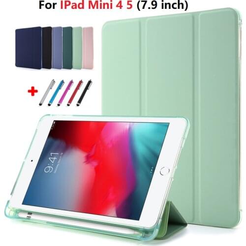 Funda For iPad Mini 5 Case With Pencil Holder Soft Leather Etui Stand Tablet Smart Funda Coque for iPad Mini 5 Mini 4 Case Cover