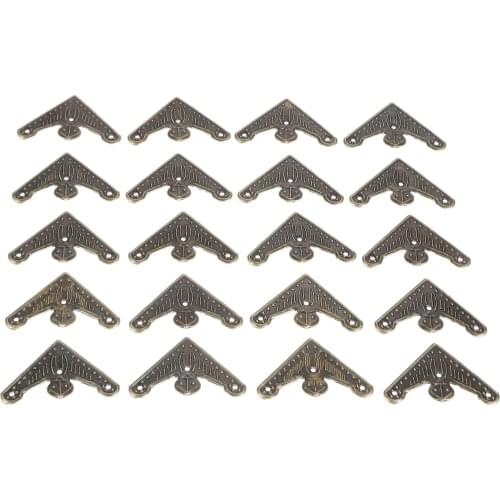 20Pcs 32mm Antique Bronze Jewelry Wooden Box Corner Decorative Protectors Scrapbook Album Menu Folder Corner Brackets Protectors