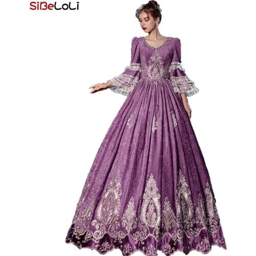 Victorian Rococo Costume Stage Dress Host Party Studio Drama Dress Rococo Victorian Ball Gown