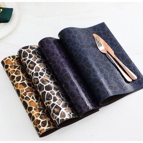 Stone pattern double PU leather placemat waterproof Wear-resistant table mat Insulation pad 30x45cm Nordic Hotel deco tablecloth