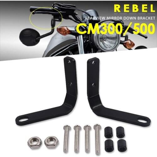 For Honda CMX 500 300 CMX500 CMX300 CM Rebel 500 300 2020 2021 Motorcycle Handlebar Rear View Side Mirror Spotlight Bracket