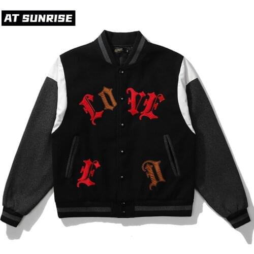 2021 Hip Hop Jackets Mens Harajuku Streetwear letters heart embroidery Bomber Jacket Men Baseball Coats Unisex black fashion
