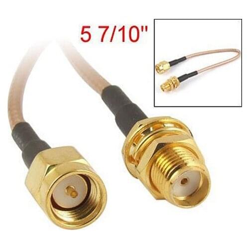 HWEXPRESS Hot Male to Nut Bulkhead Crimp RG316 Coax Cable Jumper Pigtail 15cm