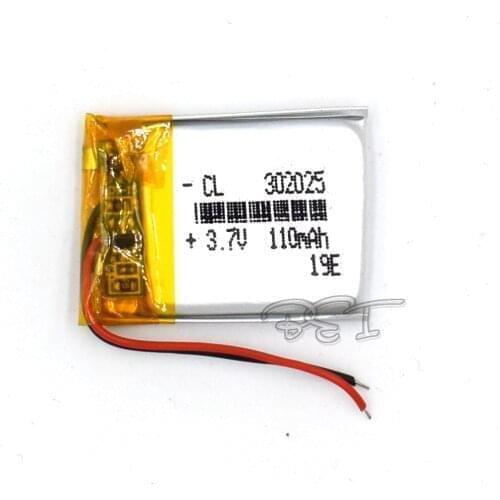 3.7V polymer lithium battery 302025 Rechargeable Li-ion Cell 110mAh For MP5 navigator GPS MP3 MP4 Ebook Speaker