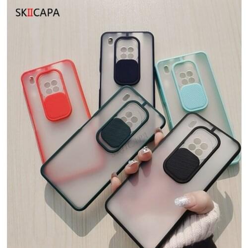 Matte Soft Back Cover For Huawei Y9A Y7A P Smart 2021 P40 P30 Pro Lite Mate 30 Pro Case Slide Camera Lens Protection Phone Case