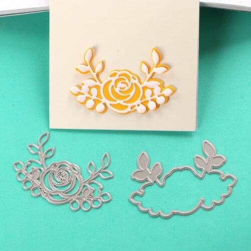 DUOFEN METAL CUTTING DIES 020008 rose floral stencil for DIY papercraft projects Scrapbook Paper Album greeting card