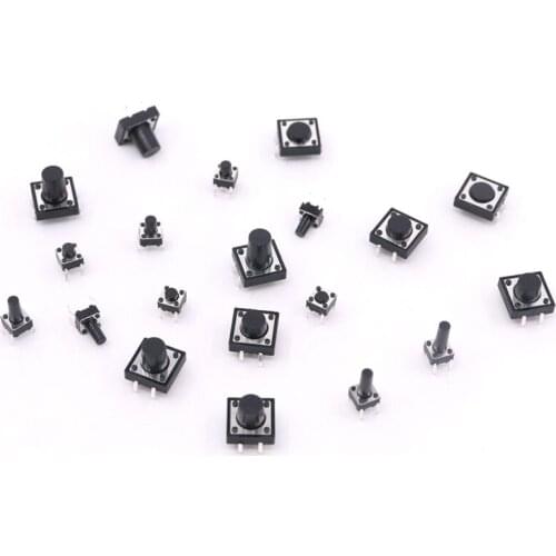 Momentary Push Button Switch, 6 x 6mm 12 x 12mm Tactile Push Button Switch Micro-Tactile Classification Kit-20 Value/4
