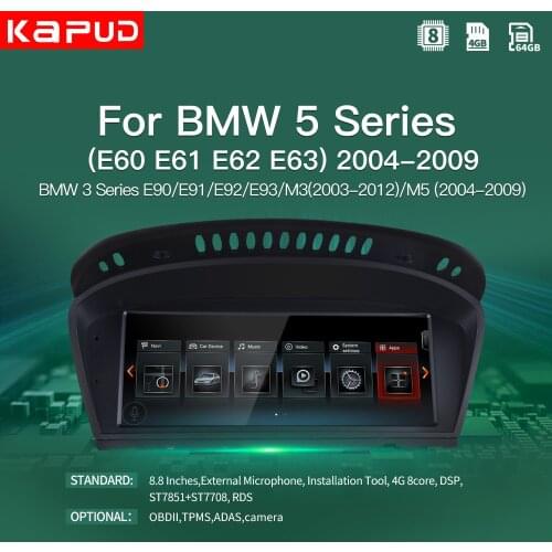 Kapud 8.8" Car Multimedia Radio For BMW E60 M5 E90 E92 CCC CIC System BT WIFI 4G LTE Navi Wireless Car-play Android Auto