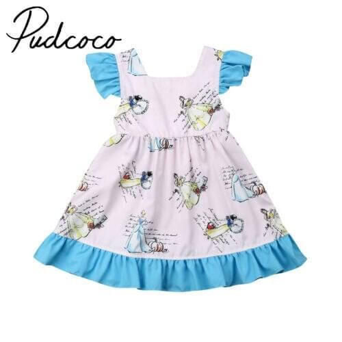 New Pudcoco Toddler Kid Baby Girl Princess Party Pageant Gown Bridesmaid Dress Sundress 1-6y