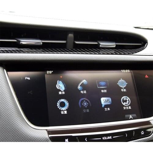 Carbon Fiber Car Interior Decoration Center Air Vent Outlet Frame Cover Trim For Cadillac XT5 Car Decal Accessories Stickers