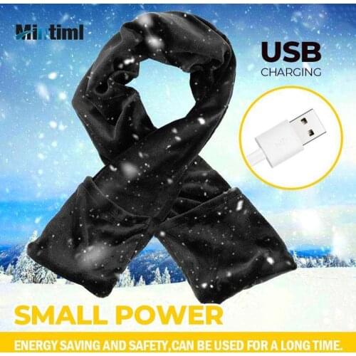 Rechargeable Heated Scarf New 2020 Winter Fever Scarf Heated Scarf USB Women Man Scarf Couple Neckerchief Plush Collar Scarves