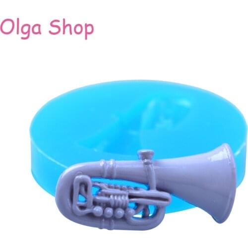 PYL272 Musical Instruments Flexible Silicone Mold Saxophone Silicone Rubber Flexible Food Safe Mold Mould 32mm - Decoden