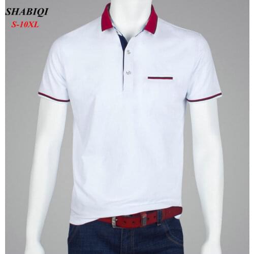 SHABIQI Men Clothes 2019 Brand Men shirt Men Polo Shirt Men Short Sleeve Pocket Models Polos Shirt Plus Size 7XL 8XL 9XL 10XL