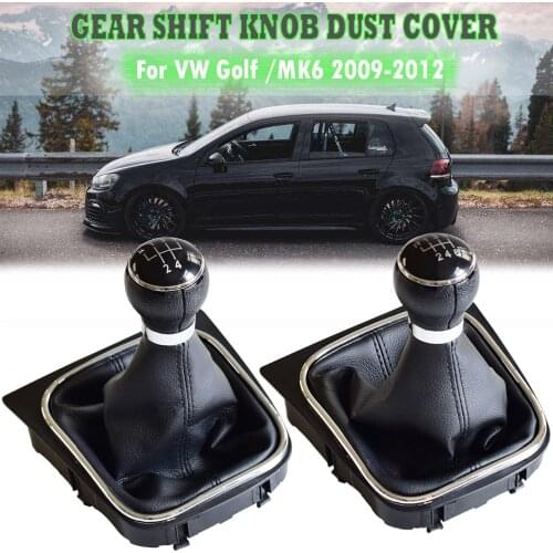 Car Shift Gear Knobs Covered Leather Knob With Gaitor For VW Volkswagen GOLF 6 VI MK6 Jetta 5 Golf 5 V MK5