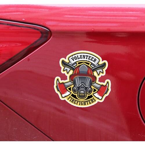 Car Styling and Decals Volunteer Fireman Firefighters Motorcycle Sticker Auto Body Window Computer Case Applique