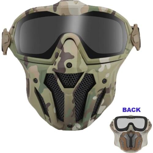 Mask For Tactical Airsoft Paintball Protective Face Mask Games CS Field Protective Safety Face Mask With Fan Breathable Anti-fog