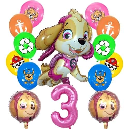 Paw Patrol Birthday Balloons Chase Rocky Skye Rubble Ballon Figure Boys Girls Party DIY Deco Gift Set Toys For Childen