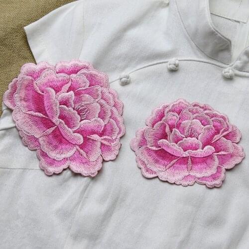1PC Peony Patch Clothes Flaws Hole Blocking Repair Patches Chinese flower clothing accessories hand sew-on DIY Accessories