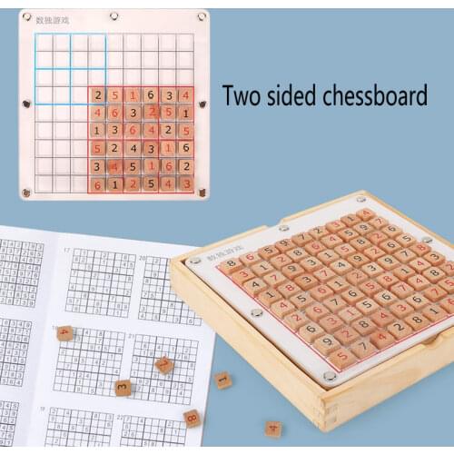 High Quality Beech Sudoku Desktop Board Games Adults Sudoku 3d Puzzles Maths Learning Children Educational wooden Toys Kids Gift