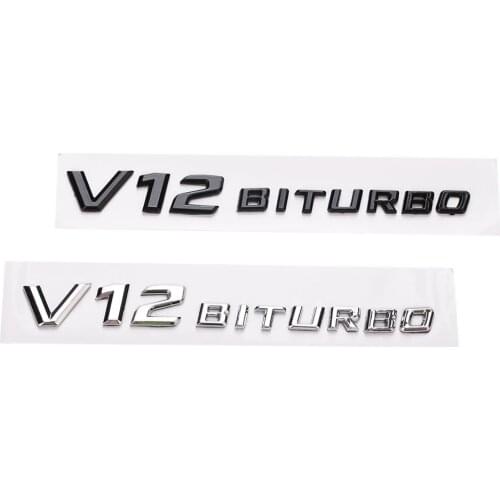 Yawlooc 3D ABS Car Sticker V12 BITURBO Logo Emblem Badge Rear Side Car-styling Sticker for Benz AMG BMW VW Mazda Chevrolet