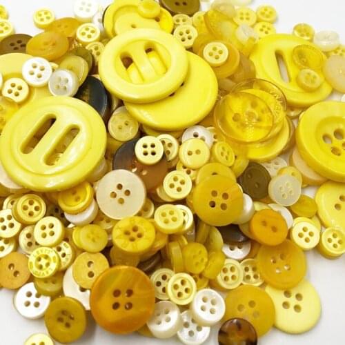 Yellow 50 Gram DIY Making Hand Knitting dolls clothing Buttons Resin Promotions Mixed Sewing Scrapbook PH230