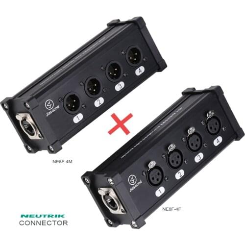 1 Pair 4 Channel 3 Pin Multi Network XLR Cable for Stage Sound Lighting and Recording Studio Male and Female to RJ45 Ethercon