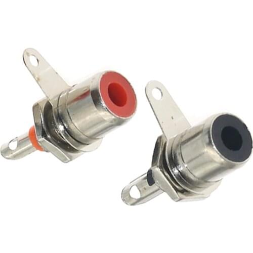 10 pieces/batch Small RCA 36V 1A female metal audio connector wire connector electrical terminal plug for cable RCA panel mount