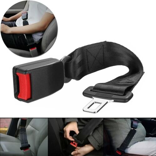 36cm/14" Universal Car Auto Seat Belt Buckle Clip Extender Extension Lock Safety Alarm Stopper Plug Accessories Kit-Black