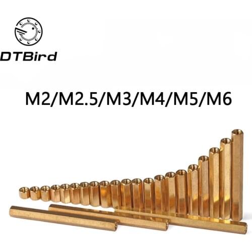 5-50pc NL24 Hex Female Screw M2 M2.5 M3 M4 M5 M6 Hex Screw Hexagonal Brass Standoffs Spacers Hexagonal Stud Spacer Hollow Pillar