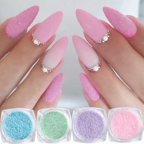 6pcs Macaron Nail Glitter Sugar Powder Pink Candy Dipping Dust For Gel Nail Polish Nail Art Glitter Sequins Manicure SA1539-28