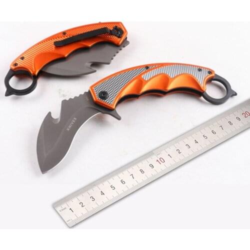 Free shipping sharp Folding Pocket Knife Stainless Steel Claw Knife Outdoors Camping Survival tools camouflage color