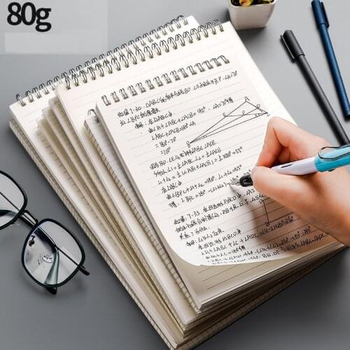 A5/A4/B5 Spiral Coil Notebook Drawing Sketchbook Line Grid Notebooks for School Diary Notepad 80G Thicken Paper Office Supplies